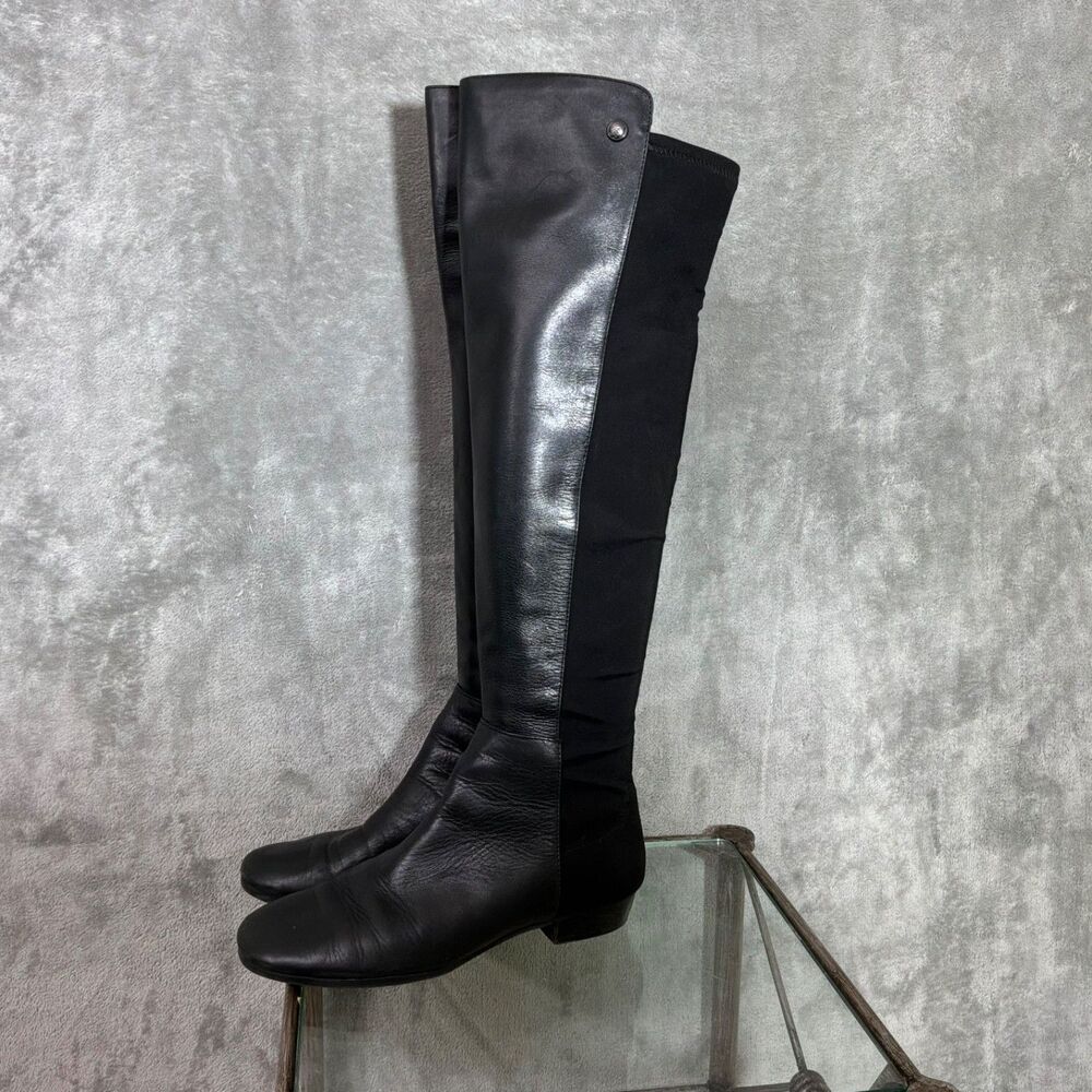 Vince Camuto Leather/fabric over the knee Boots  Karita Women’s Size 7.5 Black